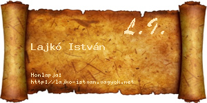 Lajkó István névjegykártya